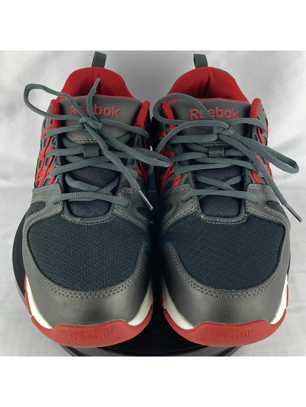 Men’s Size 12 Wide Reebok Sublite Cushion Work Steel Toe Shoes Grey Red RB4005